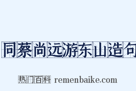 同蔡尚远游东山造句是什么意思的图片